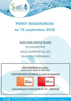 SDeau50, Note ressources du 16 septembre 2026