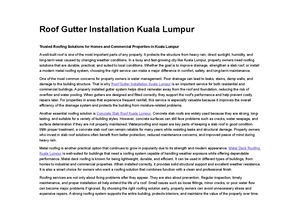 Roof Gutter Installation Kuala Lumpur