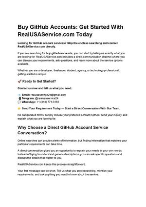 Buy Git Hub Accounts Get Started With Real Usaservice