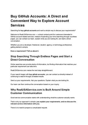 Buy Git Hub Accounts A Direct And Convenient Way To Explore Account Services