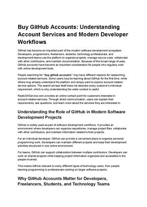 Buy Git Hub Accounts Understanding Account Services And Modern Developer Workflows