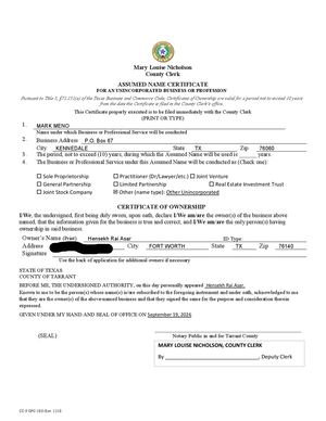 ®Fictitious Business Name (Pending Registration) Mark Meno
