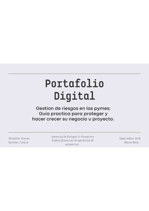 ACTIVIDAD 2 - Portafolio digital: Importancia de la gerencia de riesgos en pymes