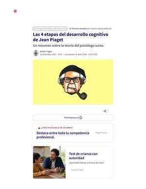 Las 4 Etapas Del Desarrollo Cognitivo De Jean Piaget