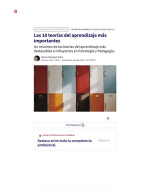 Las 10 Teorías Del Aprendizaje Más Importantes