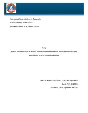 Análisis Y Reflexión