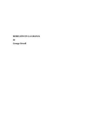 George Orwell Rebelión En La Granja
