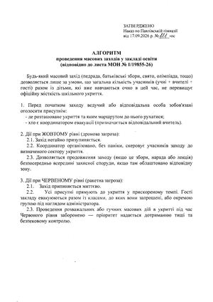 Алгоритм проведення масових заходів