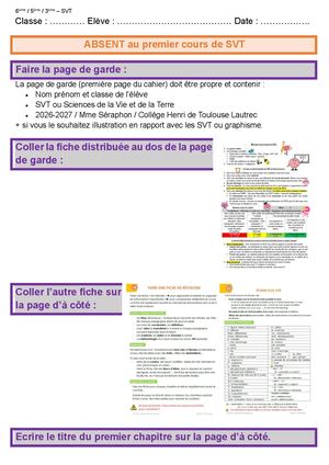 Absence Premier Cours 3
