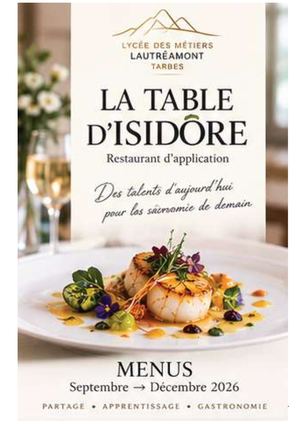 Menus Restaurants d'application Septembre Décembre 2026