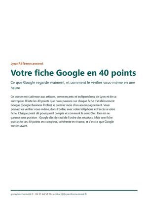 Votre fiche Google en 40 points : ce que Google regarde vraiment