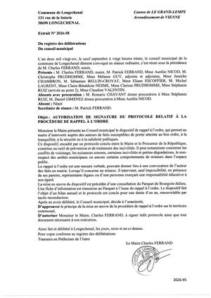 2026 58 Autorisation Signature Protocole Procedure Rappel A L Ordre