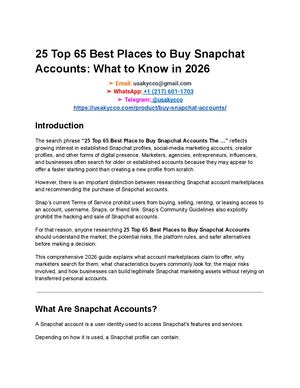 25 Top 65 Best Places To Buy Snapchat Accounts What To Know In 2026