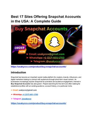 Best 17 Sites Offering Snapchat Accounts In The Usa A Complete Guide