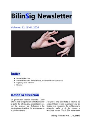 Newsletter  BILINSIG  Vol. 12 Nº44