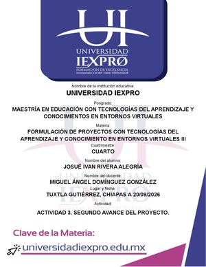 Actividad 3. Segundo avance del proyecto.