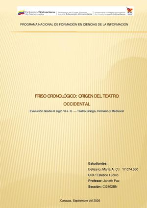 Belisario María A Friso Cronológico Origendel Teatro Occidental Ci2402bn