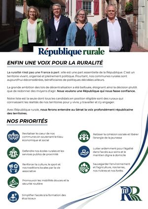Profession De Foi Campagne Sénatoriales