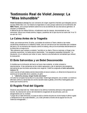 Testimonio Real De Violet Jessop