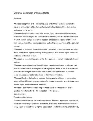 Declaracion De Los Derechos Humanos