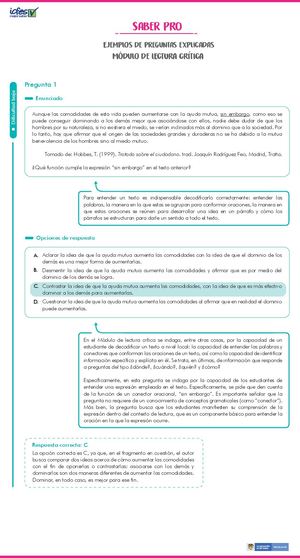 Ejemplos De Preguntas Explicadas Lectura Critica Saber Pro 2019