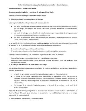 Linguistica Y Ensenanza De La Lengua