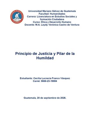 Principio Justicia Y Pilar De La Humildad Etica Cecilia Franco 9666 23 19884