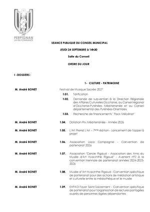 24/09/26 : Conseil Municipal ODJ