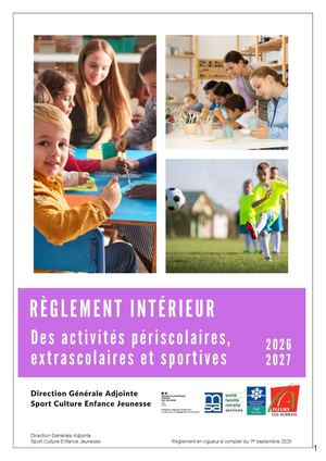 Reglement Interieur Des Activites Periscolaires Et Extrascolaires Sportives 2026 2027