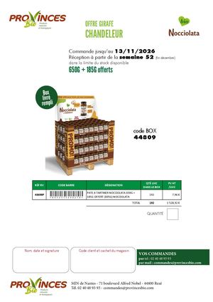 Offre Nocciolata Provinces Bio 2026