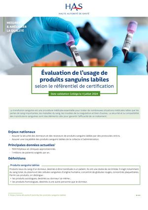 Fiche Pédagogique Produits Sanguins Labiles