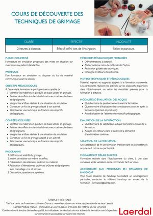 FLYER COURS DE DECOUVERTE DES TECHNIQUES DE GRIMAGE