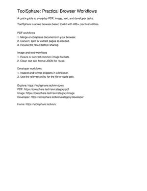 ToolSphare Practical Browser Workflows