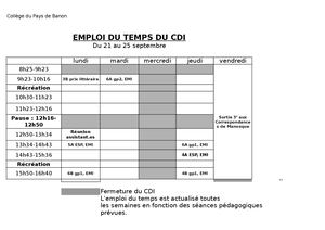 Emploi Du Temps Cdi