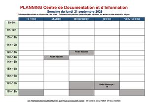 Planning Cdi Septembre Semaine 4