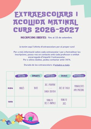 Extraescolars I Acollida 2026 2027 Compressed