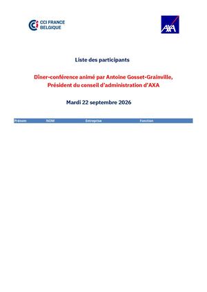 Liste Participants Dîner Axa Pdf