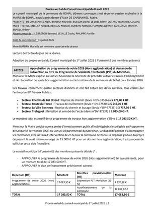 pv De Conseil Du 06 08 2026