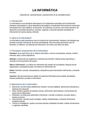 Documento La Informatica