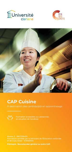 CFA des Chefs - CCAP Cuisine Adultes