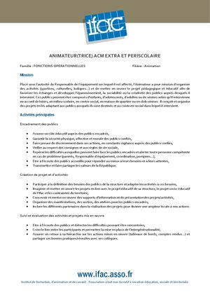Animateur.trice ACM extra et périscolaire Saintes Maries