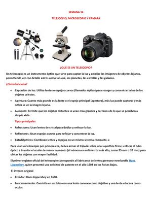 Telescopio, Microscopio Y Cámara