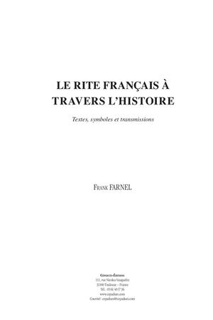 Extrait 7849 Le Rite Français à travers l’histoire. Textes, symboles et transmissions