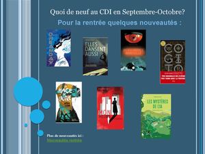 Quoi de neuf au CDI en septembre octobre 2026