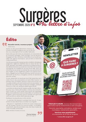 Surgeres - Infolettre n°13 - Septembre 2026