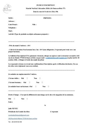 Inscription Marche Noël 2026