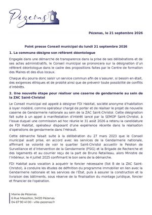 POINT PRESSE 21 JUILLET 2026