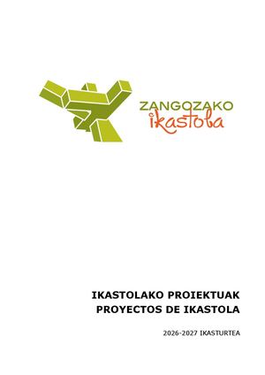Ikastolako Proiektuak 2026 2027