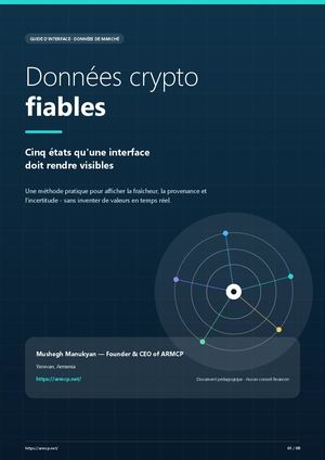 Données crypto fiables : cinq états qu'une interface doit rendre visibles