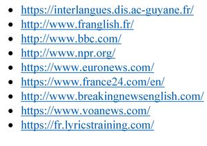 Ressources utiles sur internet